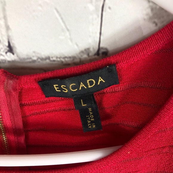 Escada Dress Hot Pink Gold Stretch Size Large - Picture 5 of 7